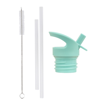Lid, straw & brush set - Jungle